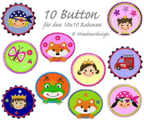 10 Button für den 10x10 Rahmen